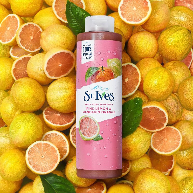St. Ives Pink Lemon & Mandarin Orange Plant-Based Natural Body Wash Soap - 22  fl oz
