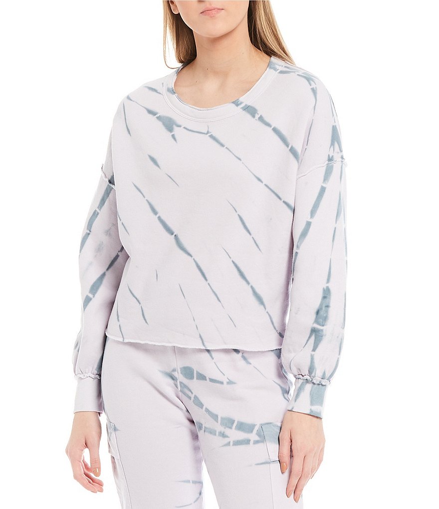 WILDFOX Olivia Long Sleeve Coordinating Tie-Dye Sweatshirt