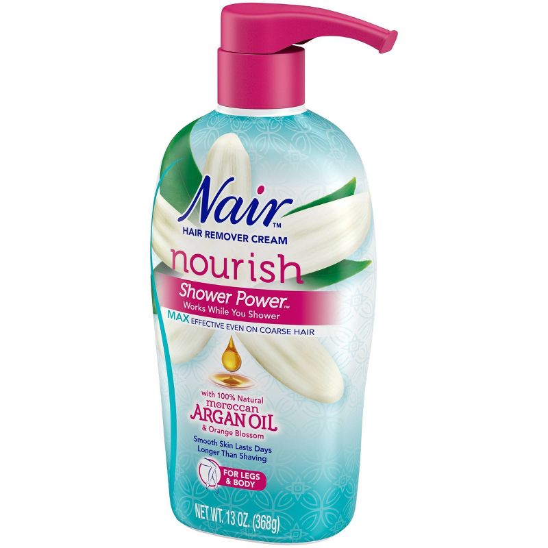 Nair Hair Remover Cream Nourish Shower Power Moroccan Argan Oil - 13oz