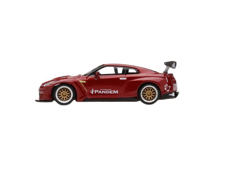 Nissan GT-R R35 Pandem with GT Wing Lava Red Limited Edition to 3000 pcs 1/64 Diecast Model Car by True Scale Miniatures