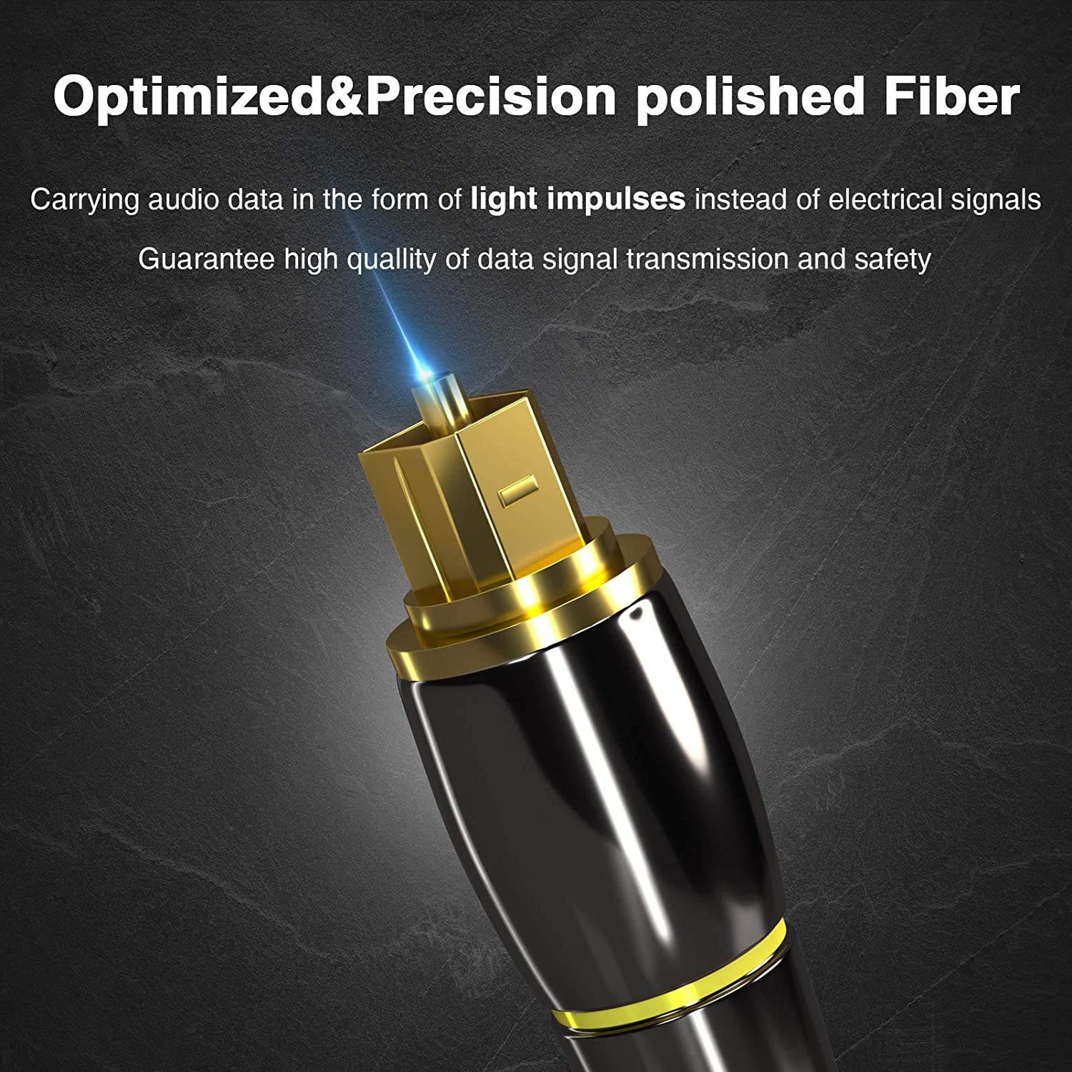 Optical Audio Cable BARDESTU Digital Audio Optical Toslink Fiber Cable Optic Male to Male Cord for Sound Bar Home Theater TV PS4 Xbox Playstation (10ft)