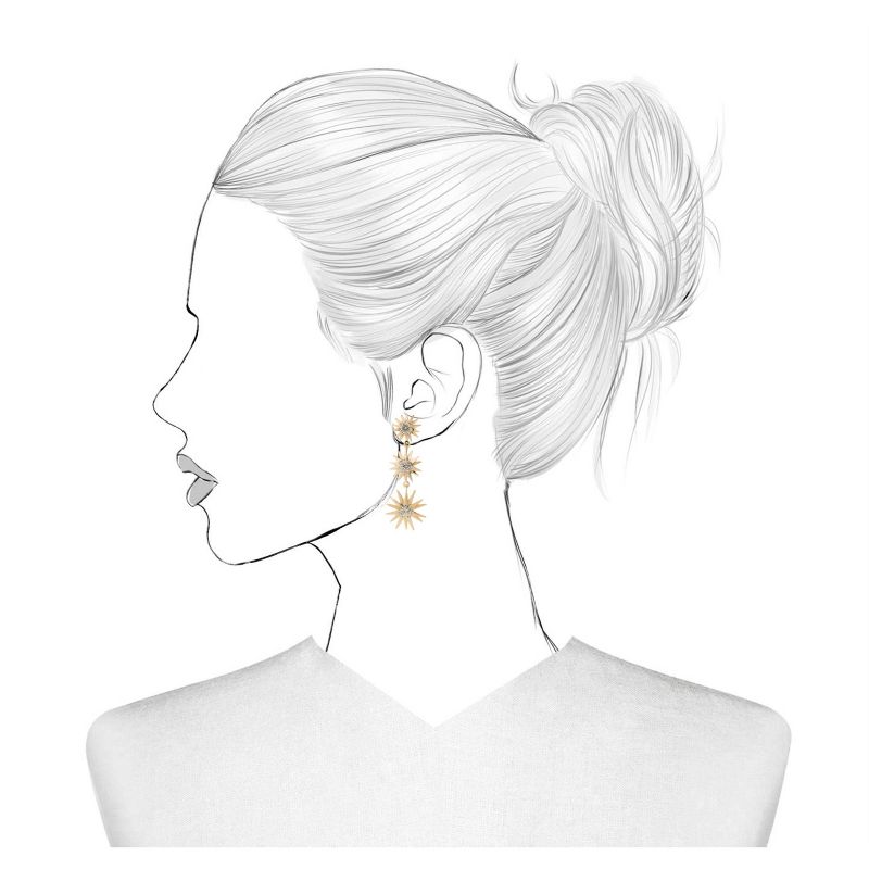 SUGARFIX by BaubleBar Crystal Sunburst Drop Earrings - Clear
