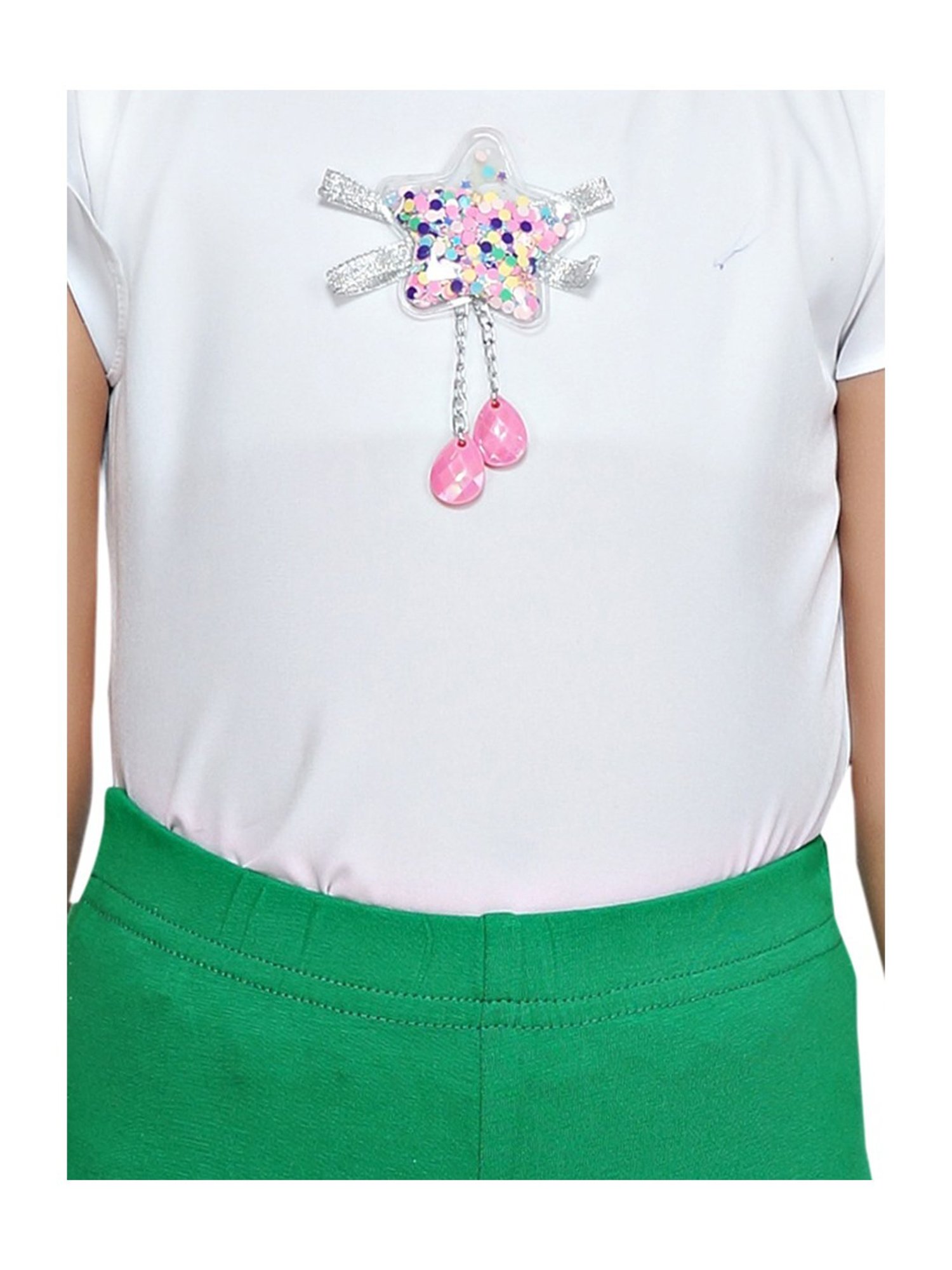 Tiny Girl Green Solid Leggings