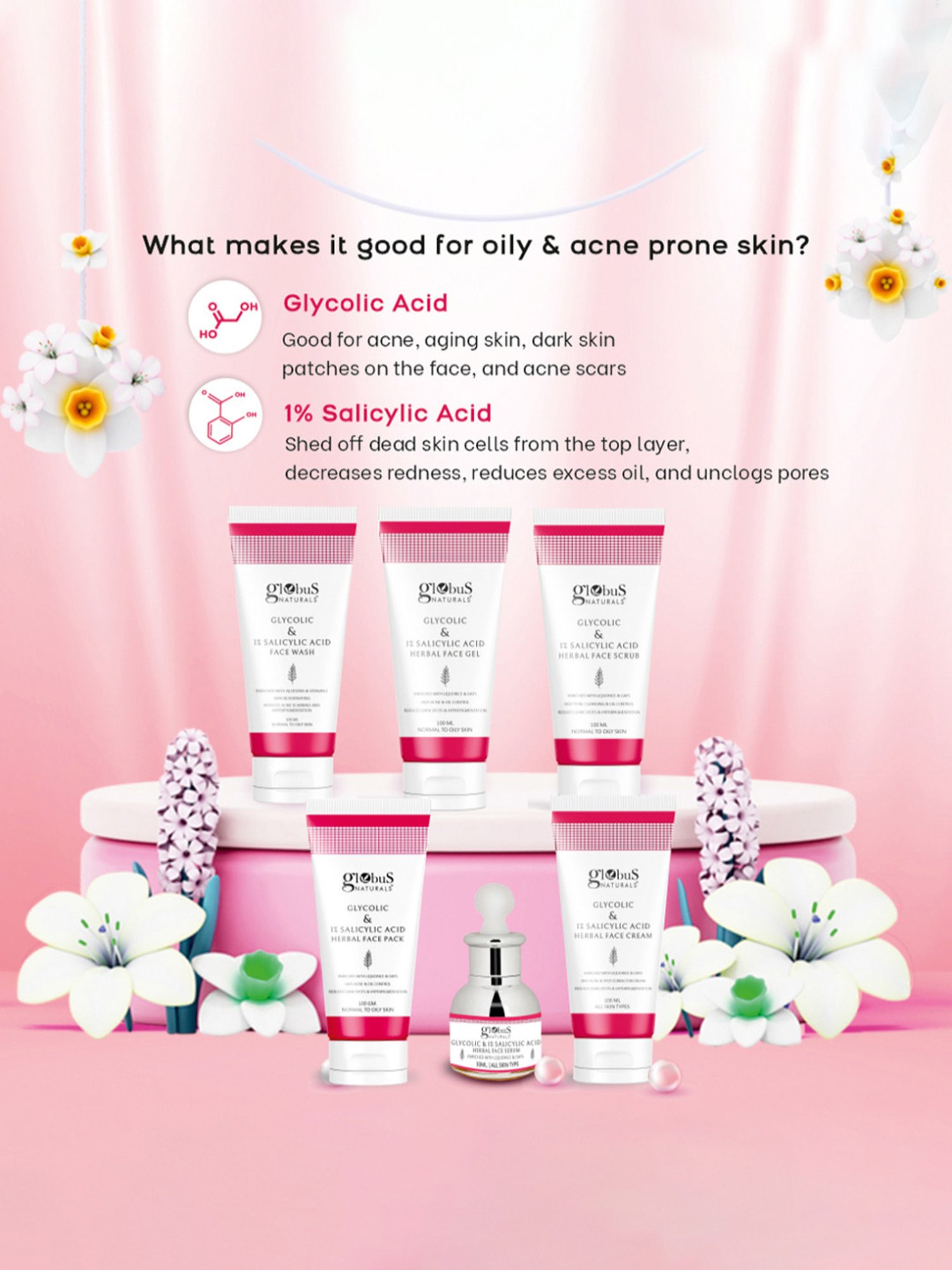 Globus Naturals Glycolic & 1% Salicylic Acid Rakhi Gift Box - Set of 6