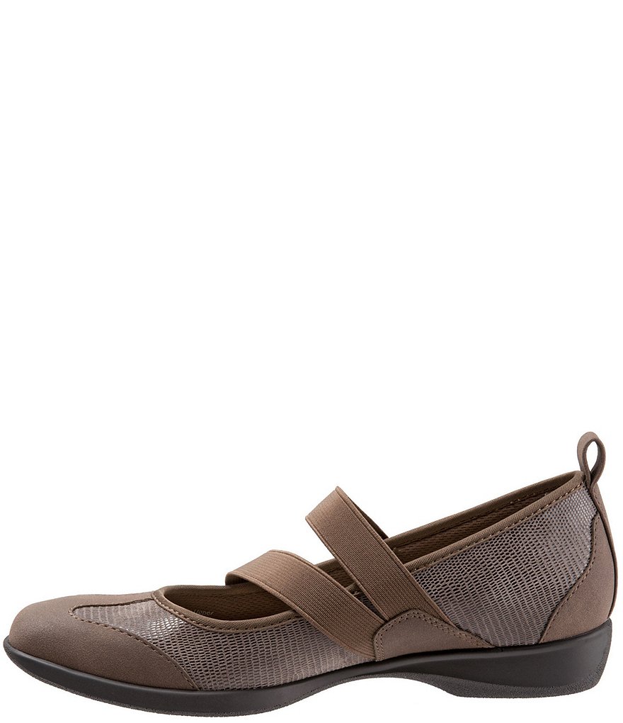 Trotters Josie Mary Jane Suede and Lizard Embossed Slip-On Shoes