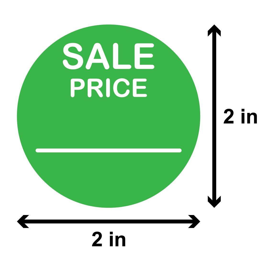 Sale Price 2 inch Round Sticker Label Retail Store Tag Green 900 Labels