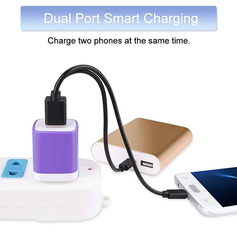 Wall ChargerCharging Block 3Pack 21A Dual Port Wall Charging Plug Head Travel Charger Cube Compatible for iPhone 11XsXRXs MaxX8 7 6 PlusSamsung GalaxyLGMotoGoogleAndroid Phone
