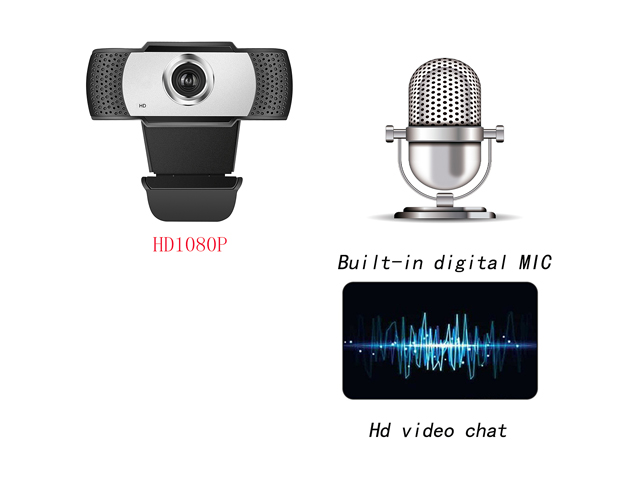 Anivia 1080p HD Webcam W8, USB Desktop Laptop Camera, Mini Plug and Play Video Calling Computer Camera, Built-in Mic, Flexible Rotatable Clip