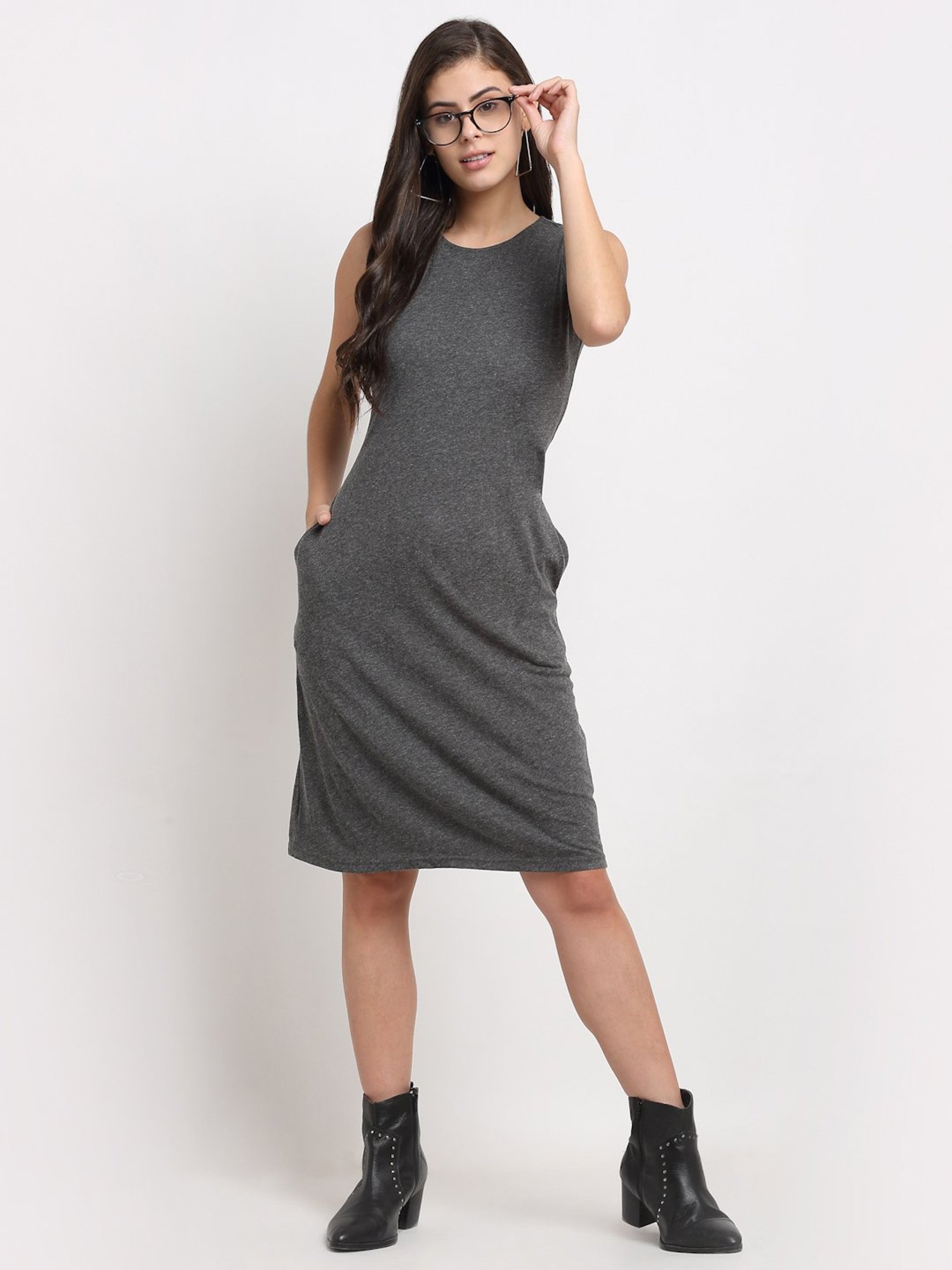 BRINNS Dark Grey Midi A Line Dress