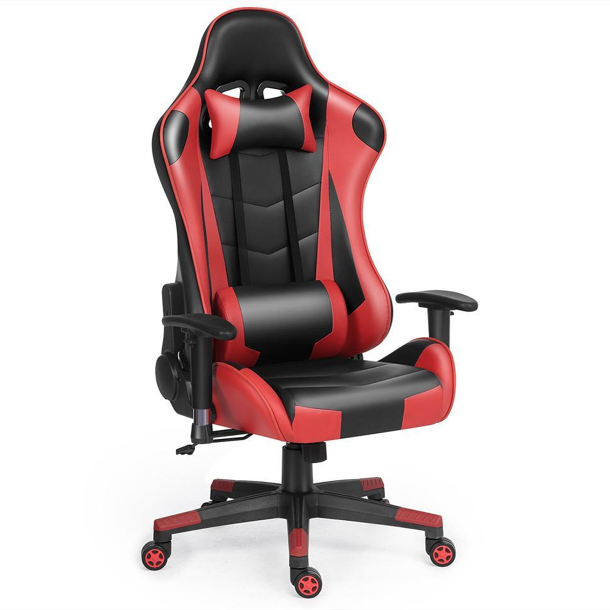 Ergonomic Gaming Chair Racing Chair E-Sports Chair Home Office Chair Computer Game Chair Backrest and Seat Height Adjustable Chair with PU Leather Lumbar Support and Headrest