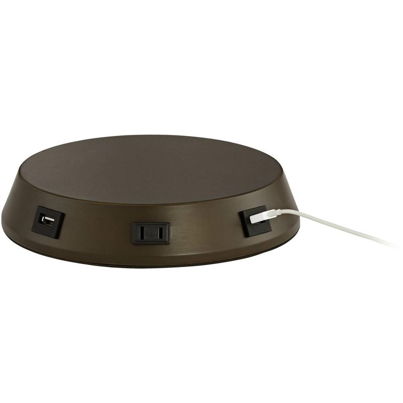 23" Iron/Seeded Glass Axel Farmhouse Industrial Task Lamp (Includes LED Light Bulb) Black - JONATHAN Y