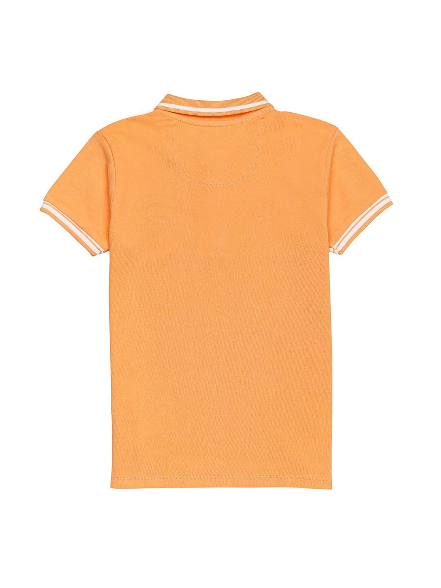 H by Hamleys Boys Light Orange Solid Polo T-Shirt