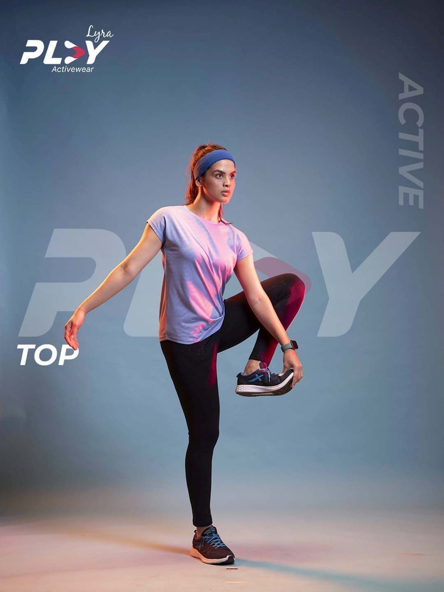 Lyra Teal Blue Regular Fit Sports T-Shirt