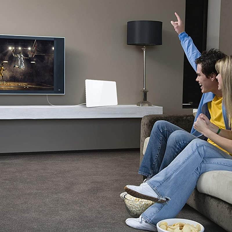 Newest HD TV Antenna up 250 Miles Range-Indoor Antenna Support 4K 1080P All Older TV's & Smart TV for 360&deg; Reception, Smart Amplifer Signal Booster HDTV Digital Antenna with 18ft Coax Cable