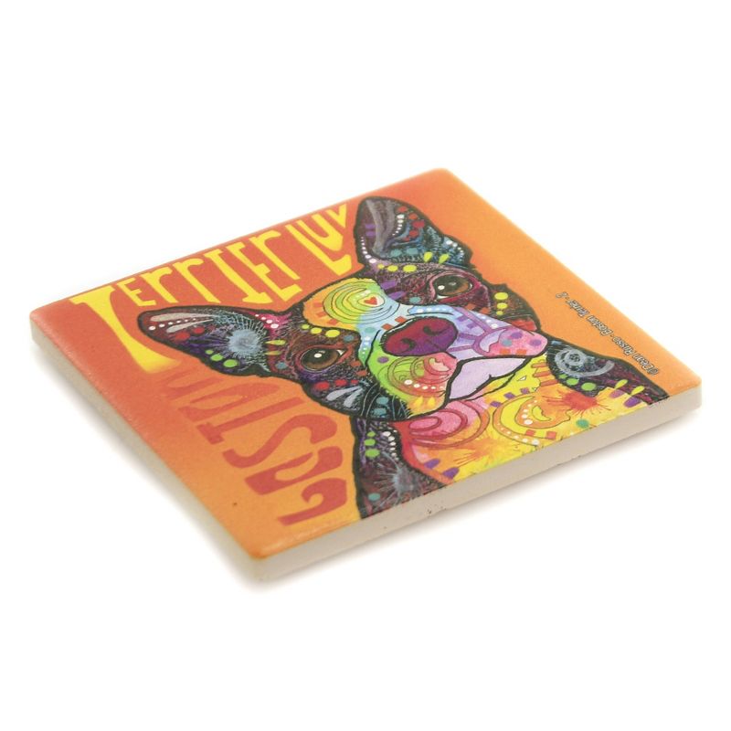 Animal 4.0" Boston Terrier 2 Stone Cork Coaster Sjt Enterprises  -  Coasters