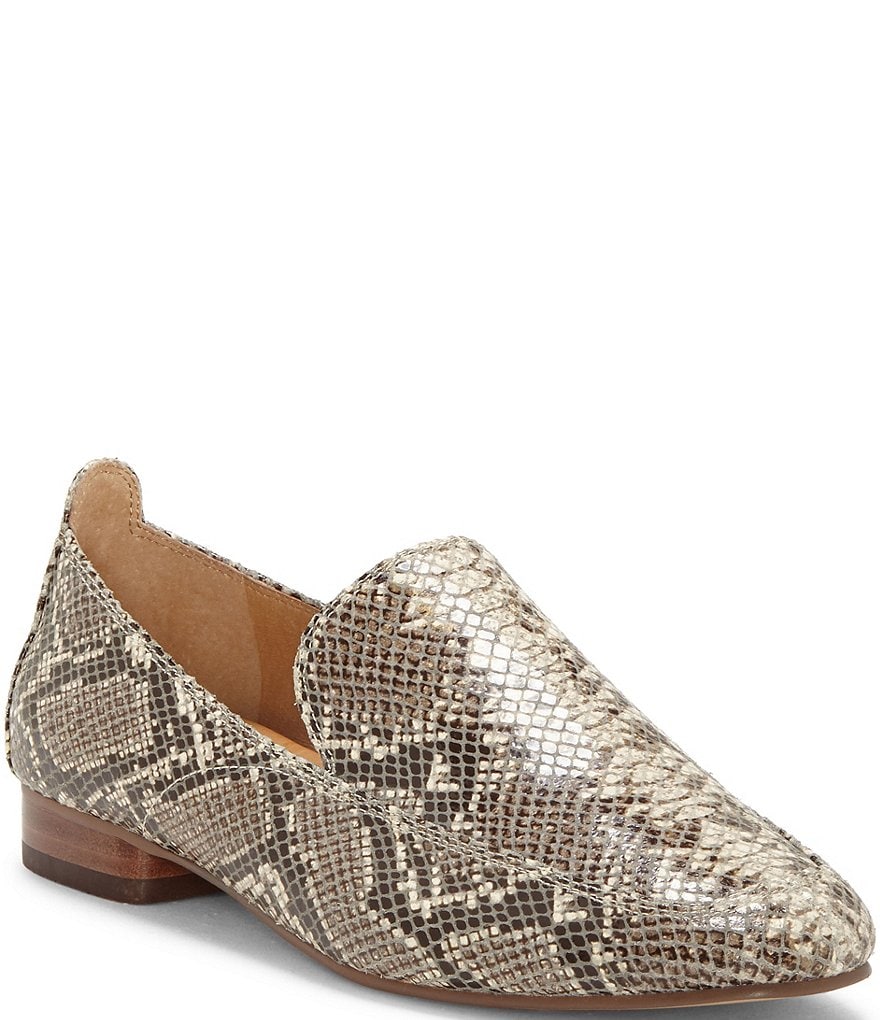 CC Corso Como Enjio Snake Print Leather Block Heel Loafers