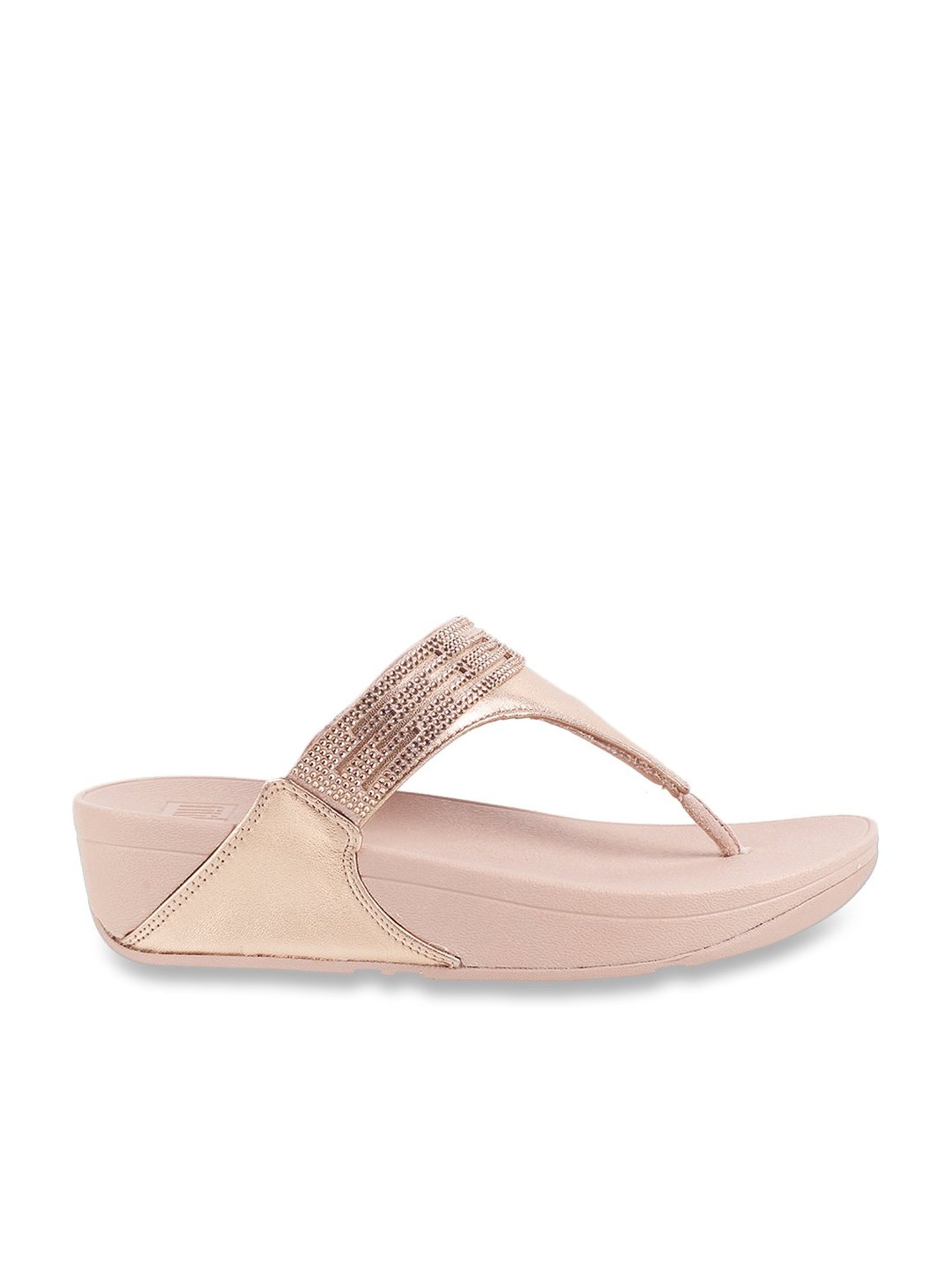FitFlop Women's Rose Gold Thong Wedges