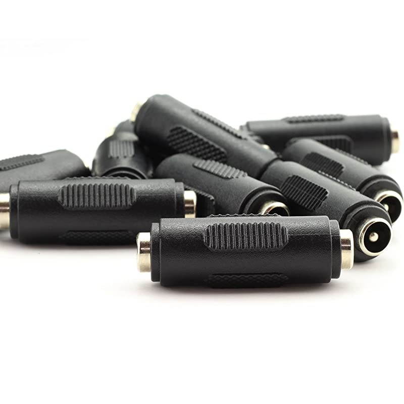 10pcs 55x21mm DC Power Plug Connector CCTV DC Power Plug Adaptor Female to Female