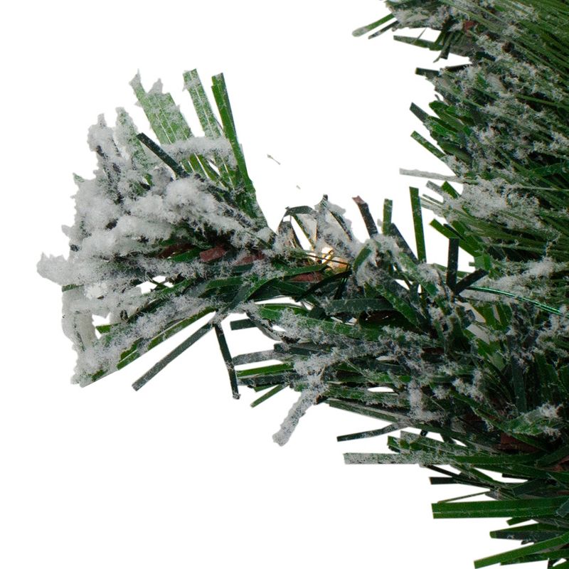 Northlight Pre-Lit Flocked Somerset Spruce Artificial Christmas Wreath - 36-Inch, Clear Lights