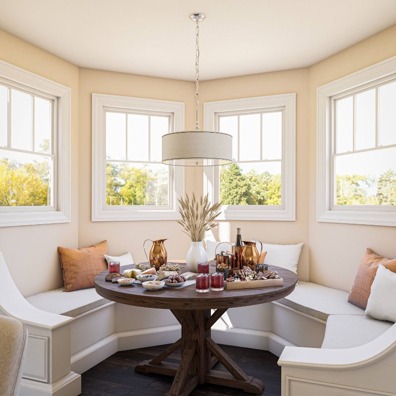 Kenroy Home Brushed Steel Finish Margot 3 Light Pendant