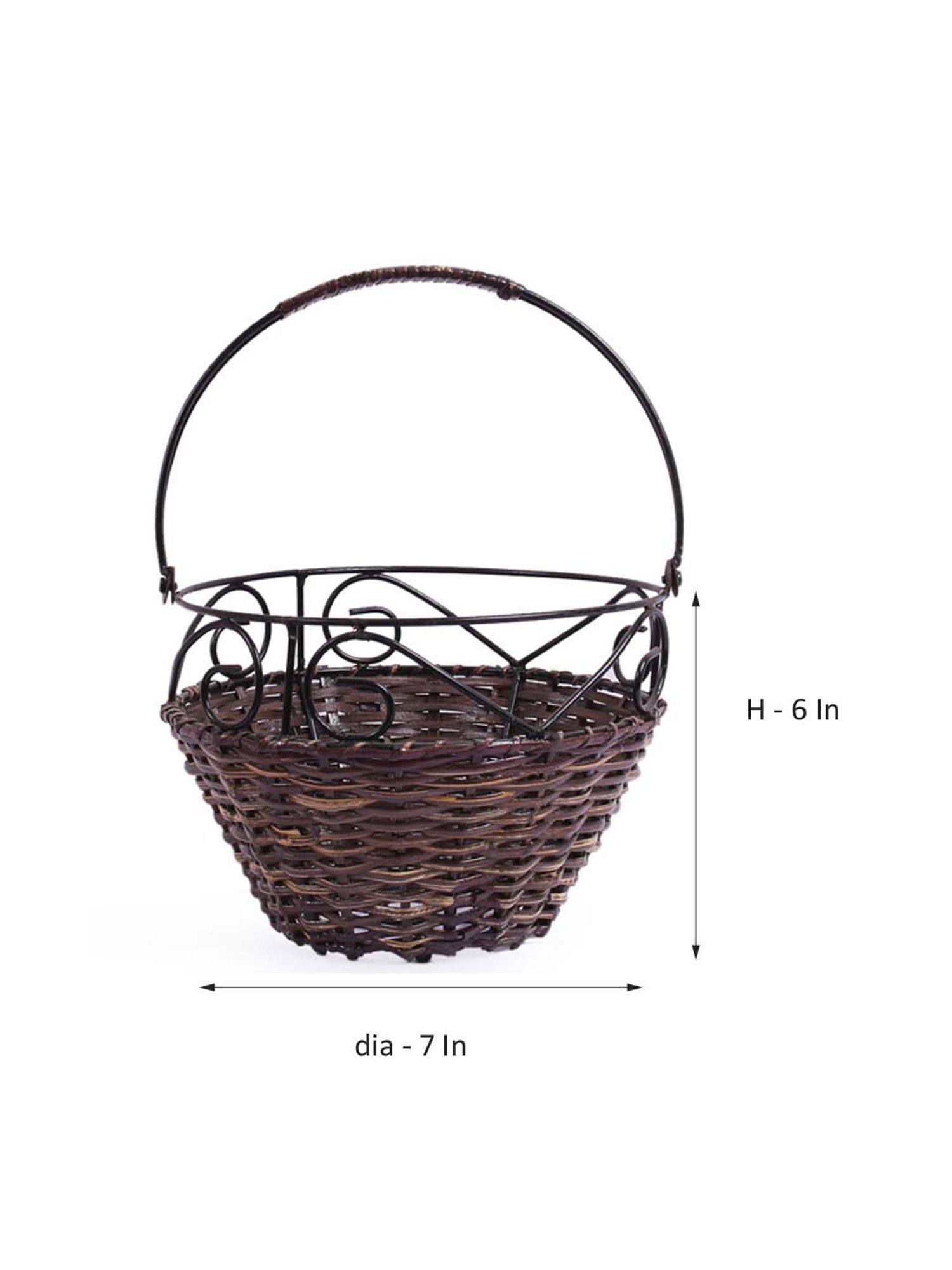 VarEesha Brown & Black Bamboo Multi-Purpose Basket - Set of 1