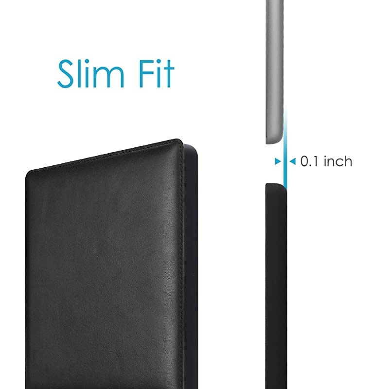 Leather Case for Kindle Oasis 10th and 9th Gen 2019 and 2017 Release Slim Fit Protective Cover Black