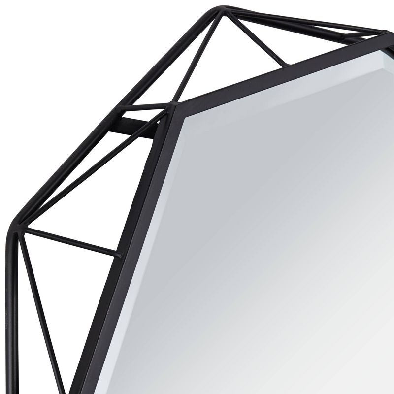 Uttermost Solanna Matte Black 30" x 30" Octagonal Wall Mirror