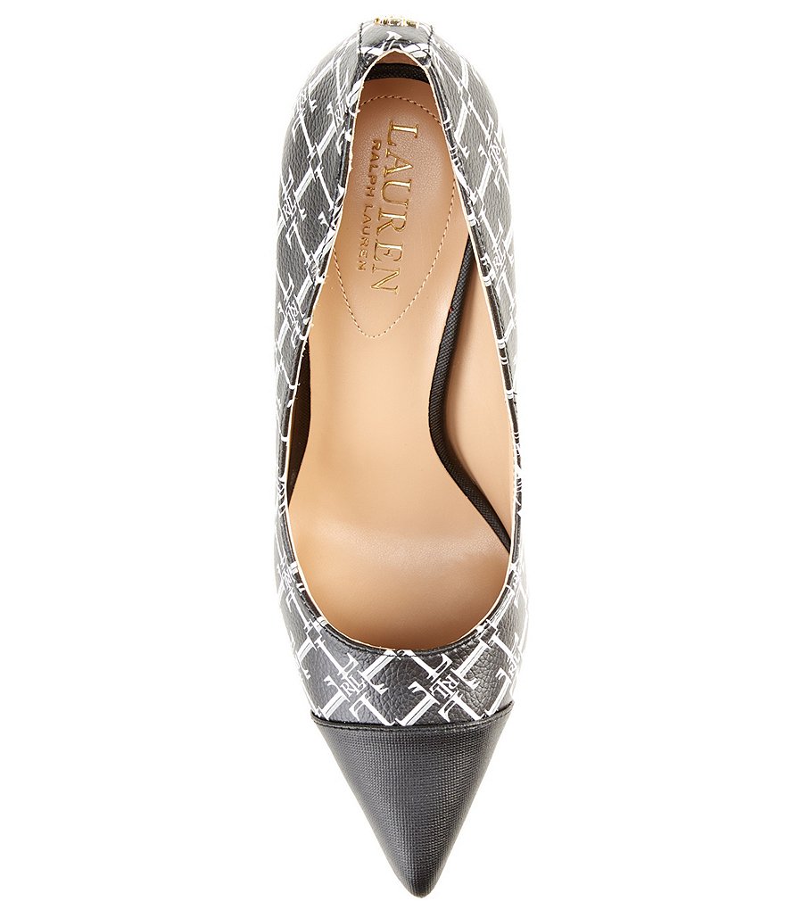 Lauren Ralph Lauren Lindella Logo Pointed Cap Toe Pumps