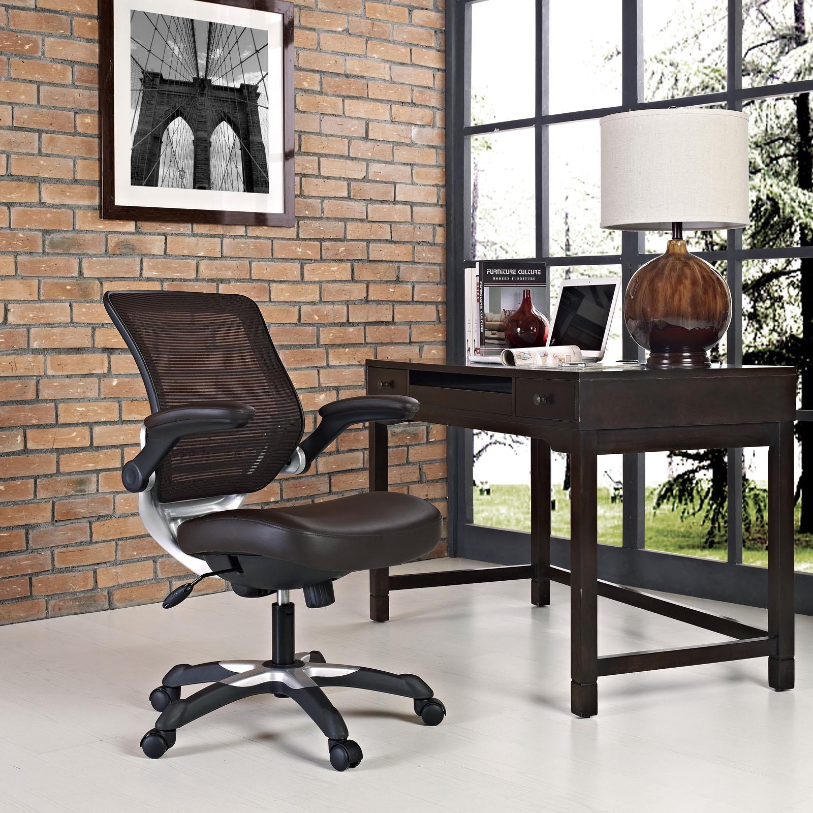 Edge Vinyl Office Chair in Brown