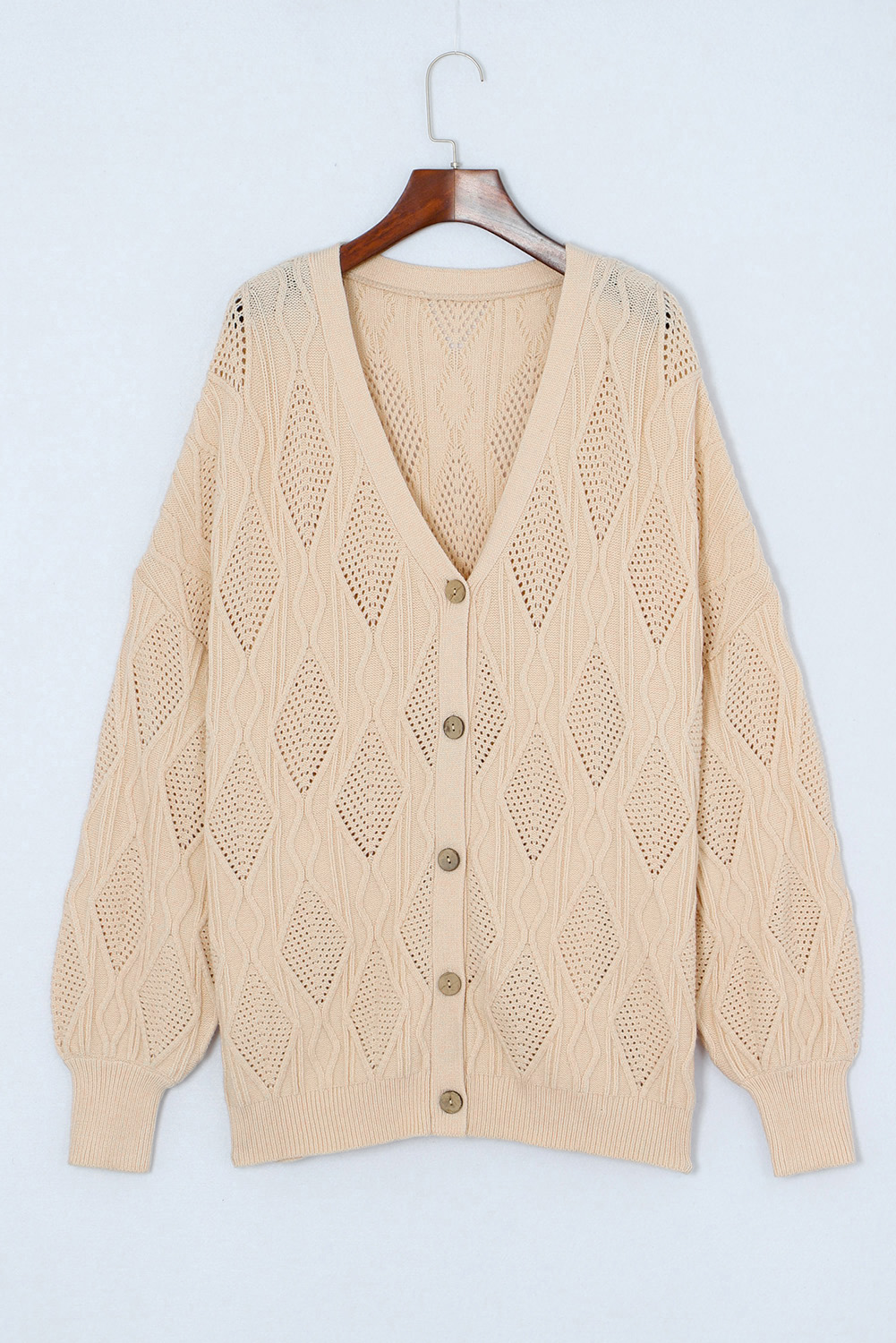 Khaki Star Pattern Drop Shoulder Sweater