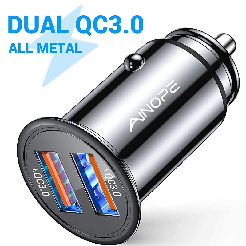 USB Car Charger Dual QC30 Port 36W6A All Metal Fast Car Charger Mini Cigarette Lighter USB Charger Quick Charge Compatible with iPhone 1111 proXRXXS Note 9Galaxy S10S9S8