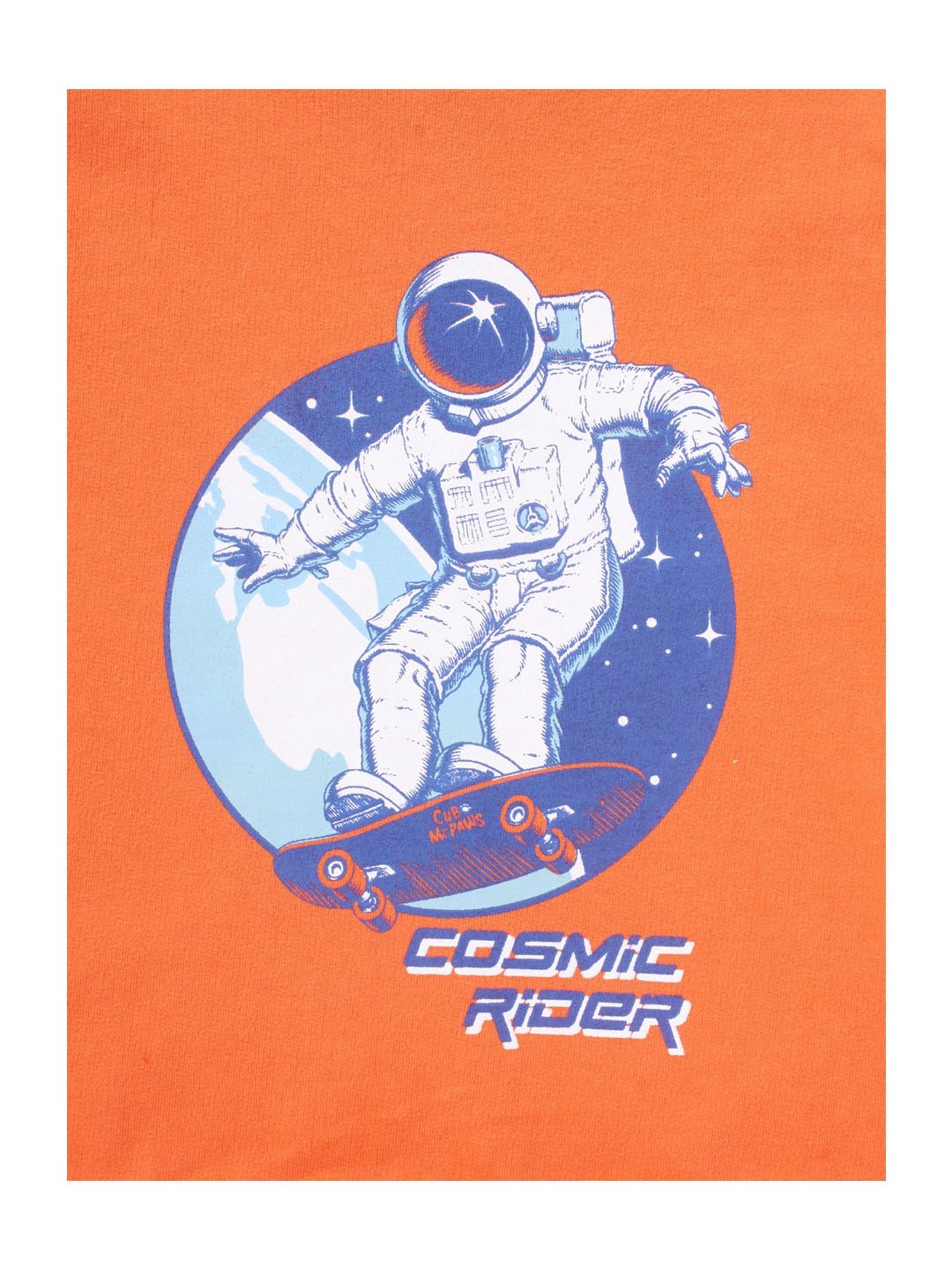 Cub McPaws Kids Orange & Blue Printed Sweatshirt