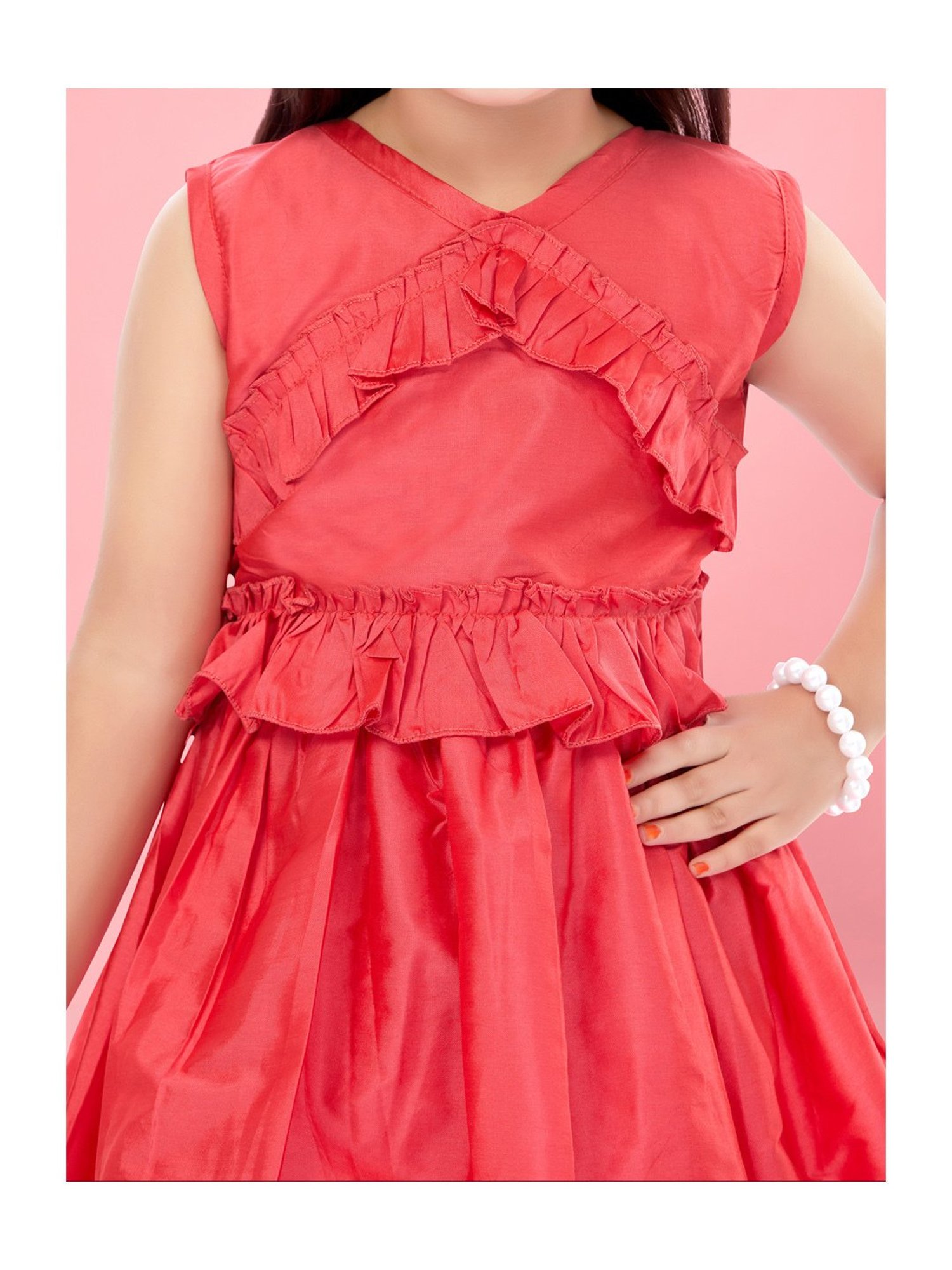 Aarika Kids Coral Solid Frock