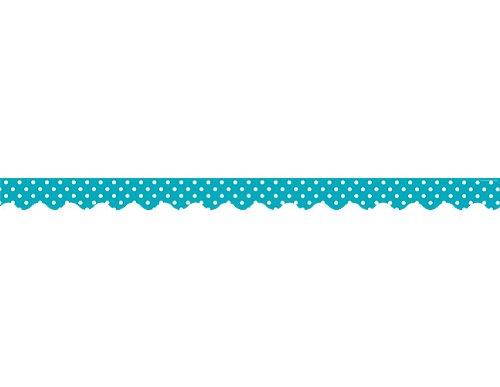 Teacher Created Resources Teal Polka Dots Scalloped Border Trim (5494)