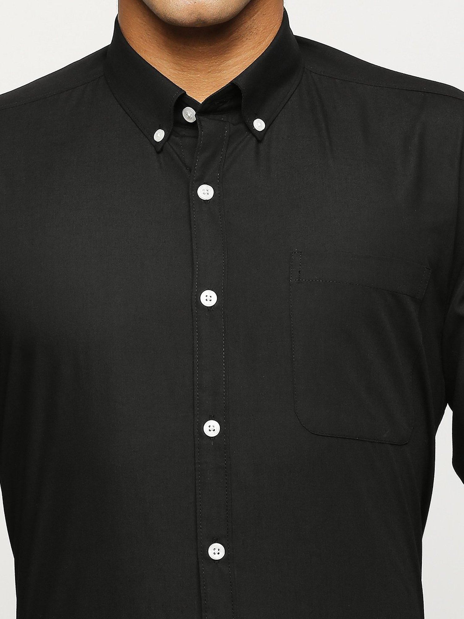 SOLEMIO Black Regular Fit Shirt