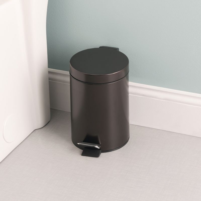 Home Basics 3 Liter Steel Step Waste Bin, Bronze