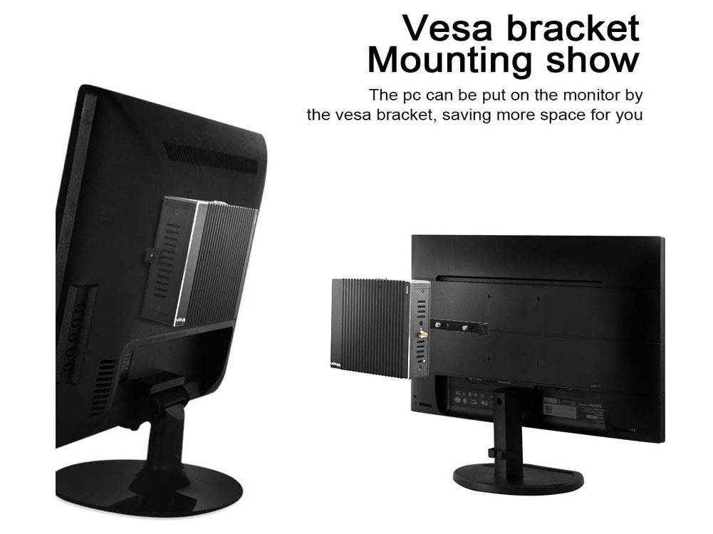 Fanles Mini PC Intel Celeron N2940, up to 2.25Ghz, pfSense, Small desktop Computer with 4 LAN,HD-MI VAG Dual Display, USB3.0, Wi-Fi, Wake-on-LAN, Auto Power On, PXE Boot, 8GB RAM 128GB mSATA SSD