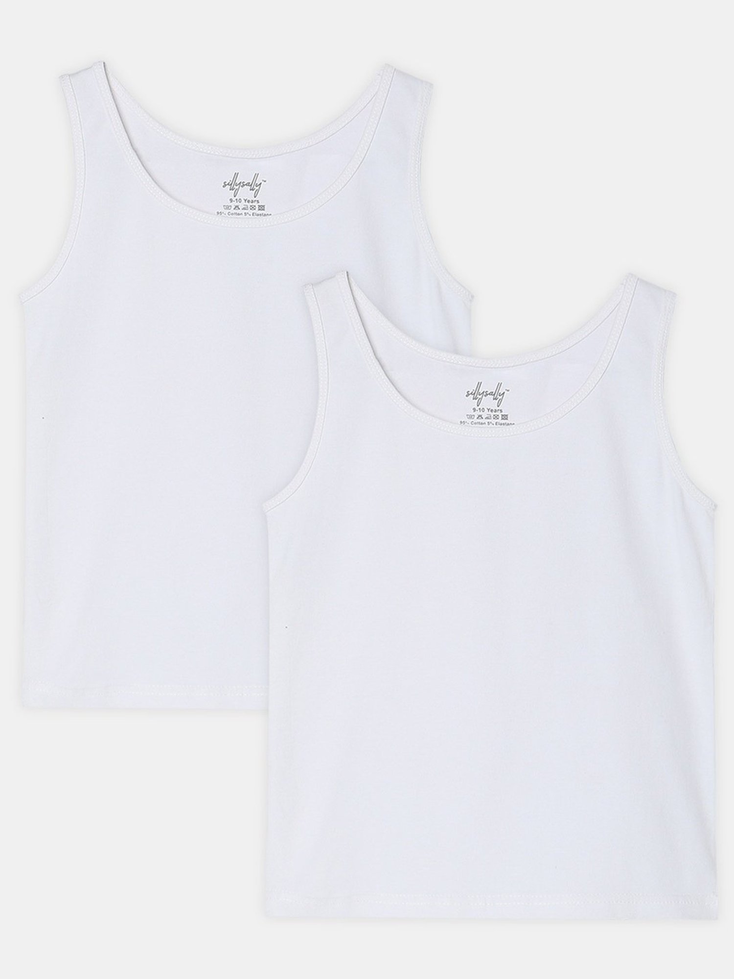 Sillysally Kids White Regular Fit Vest