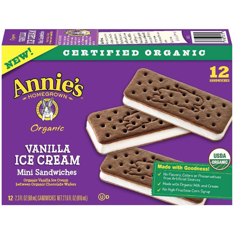 Annie's Vanilla Ice Cream Sandwiches - 12ct