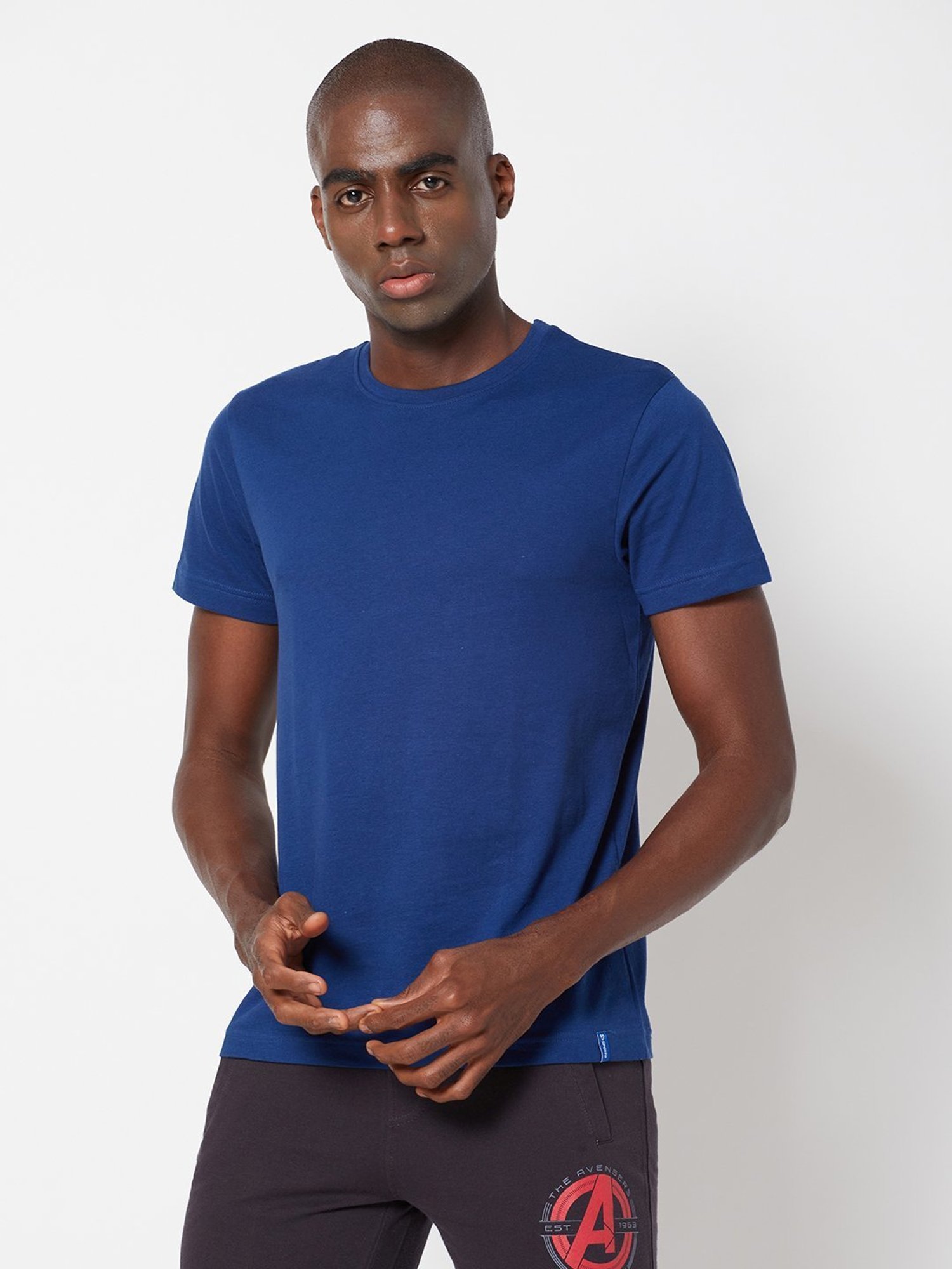 Sporto Denim Navy Regular Fit T-Shirt