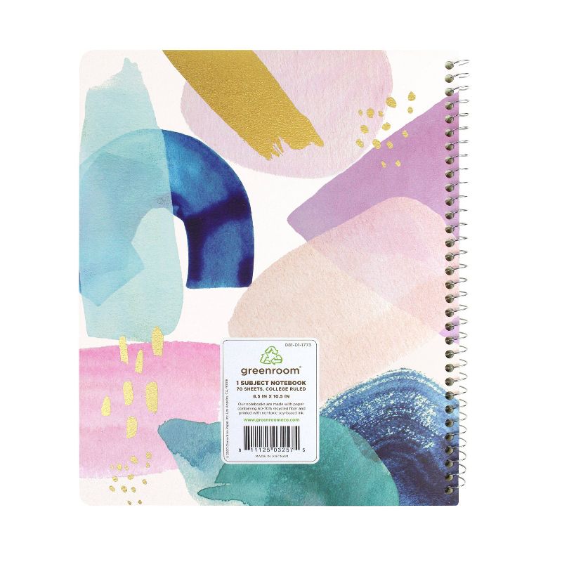 Spiral Notebook 1 Subject College Ruled Brushstroke Medium - greenroom