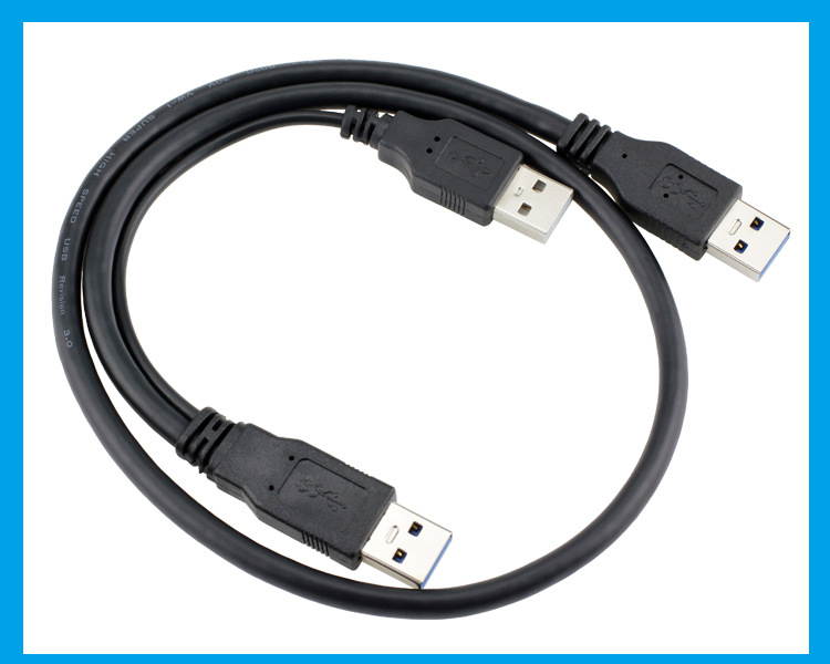 0.6M 2FT USB 3.0 A Male to A Male AM/AM Y Data Cable W/Power Supply Super Speed 5Gbps