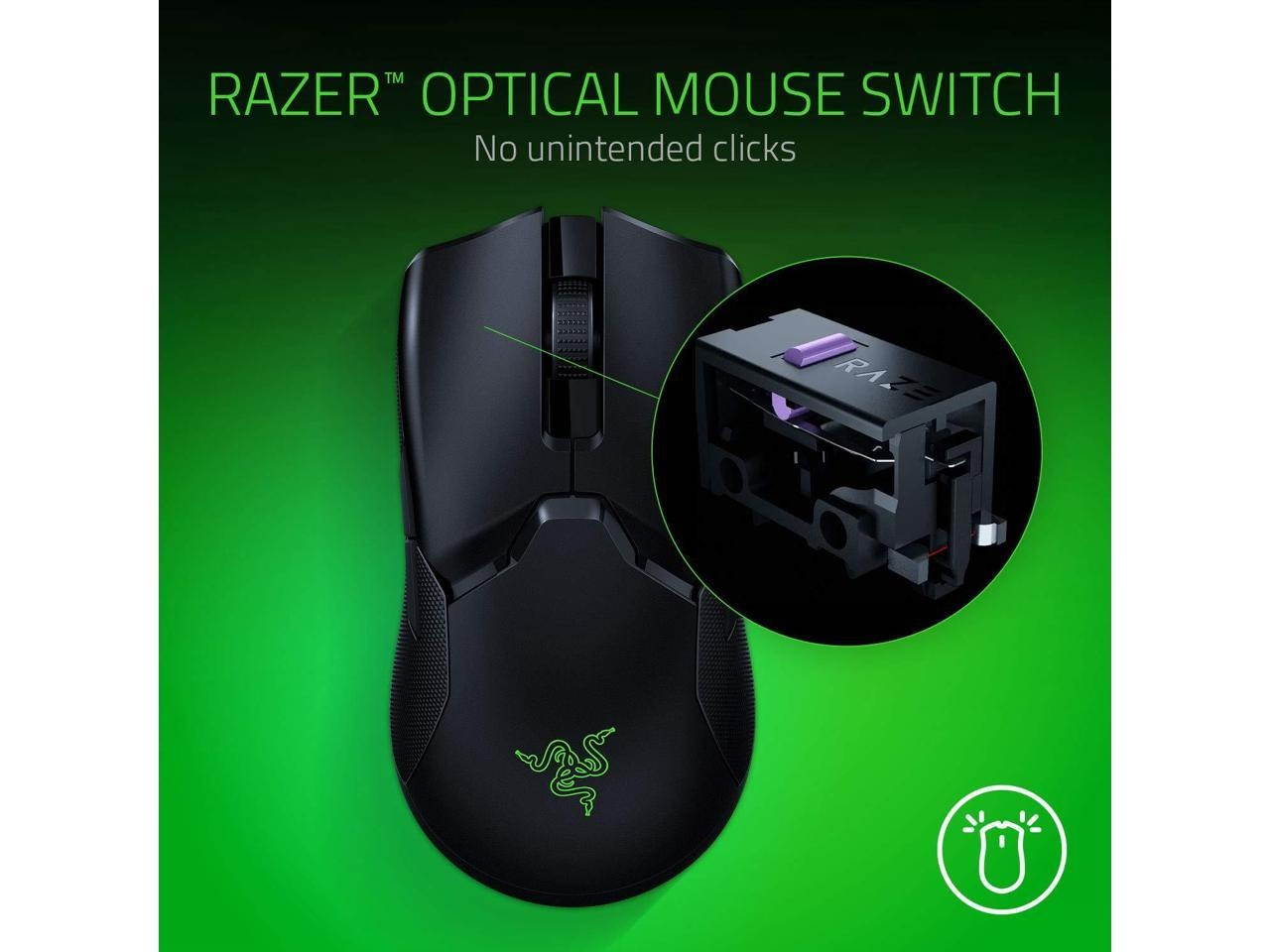 Razer Viper Ultimate Hyperspeed Lightest Wireless Gaming Mouse & RGB Charging Dock: Fastest Gaming Mouse Switch - 20K DPI Optical Sensor - Chroma Lighting - 8 Programmable Buttons - 70 Hr Battery