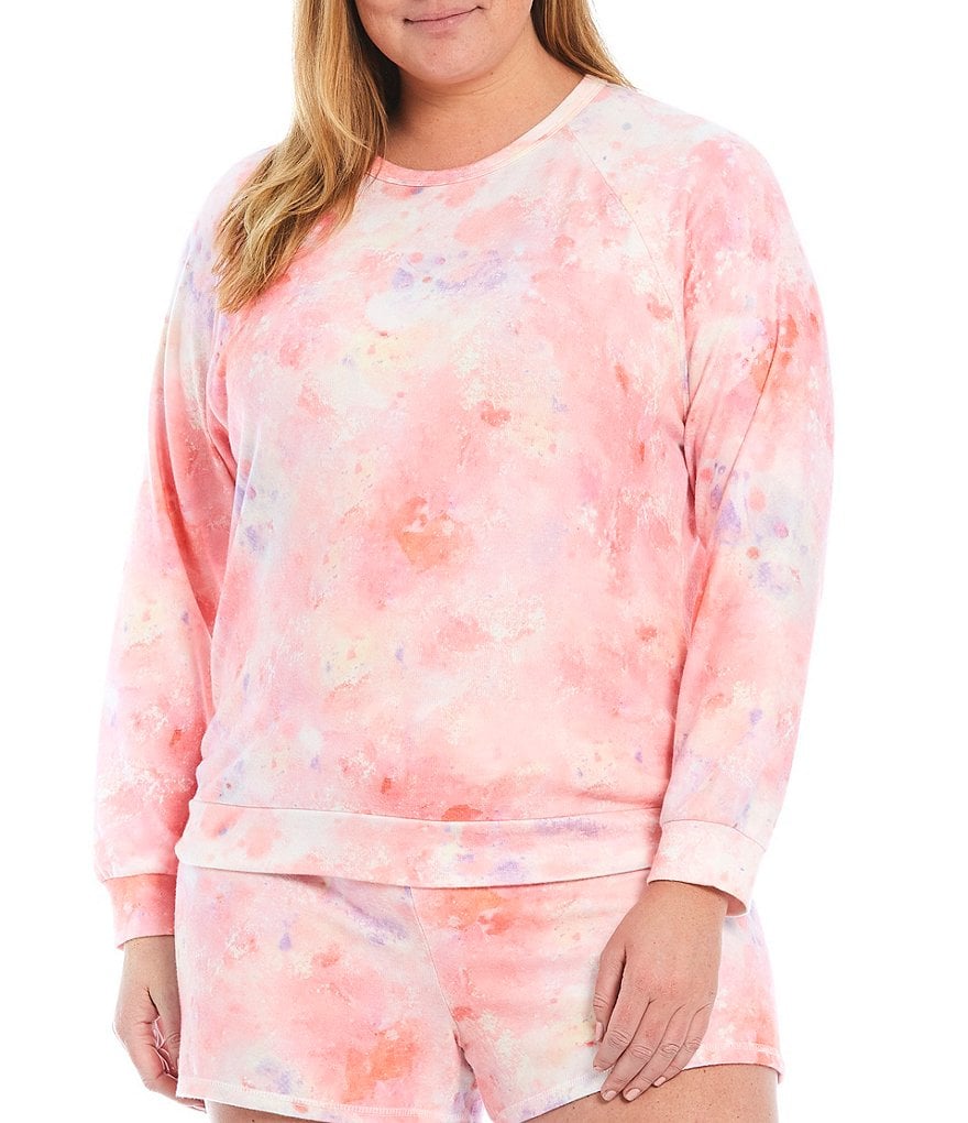 PJ Salvage Plus Melting Crayons Tie Dye Printed Knit Coordinating Sleep Top