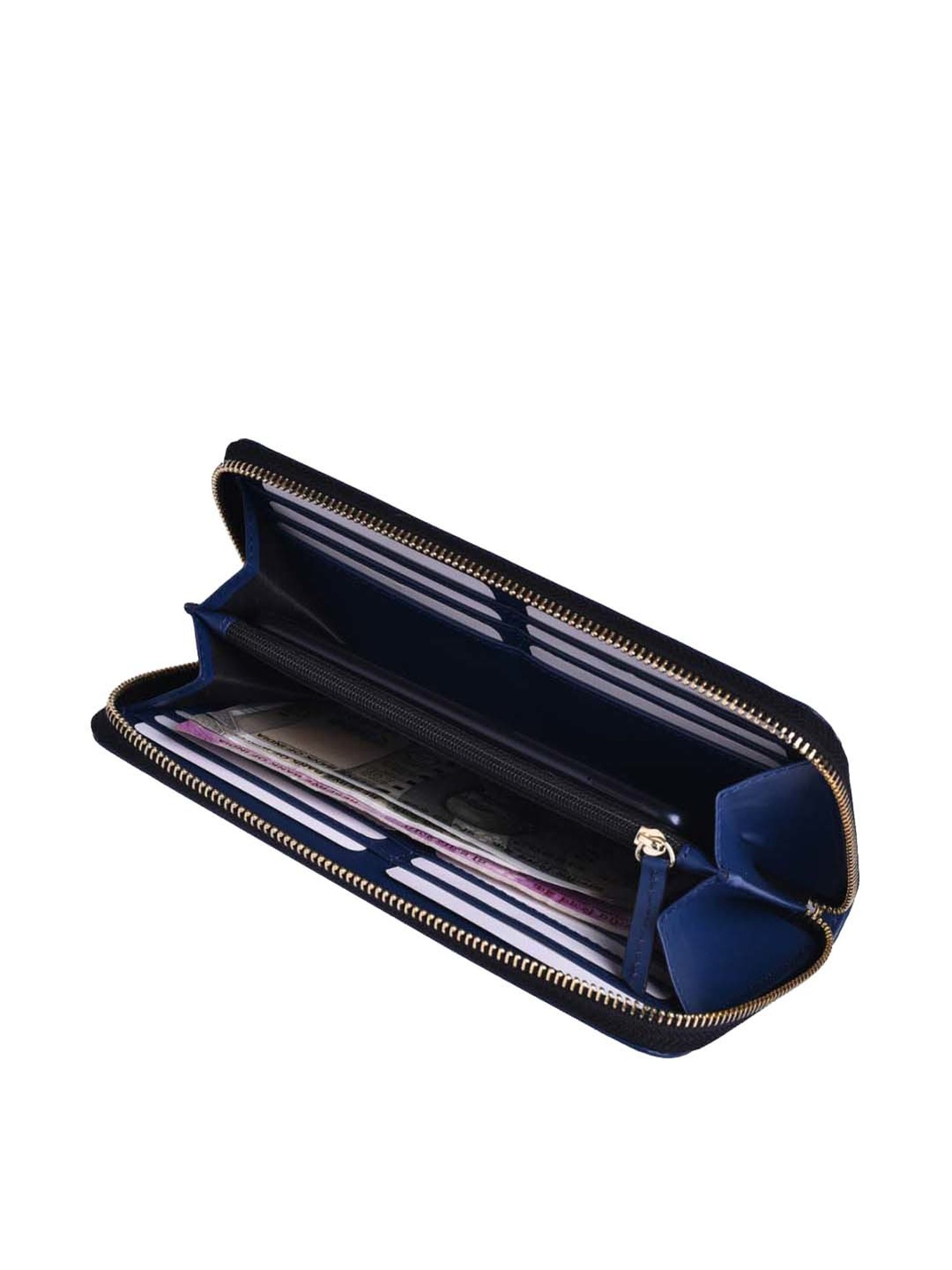 BELWABA Navy Solid Zip Around Wallet for Women