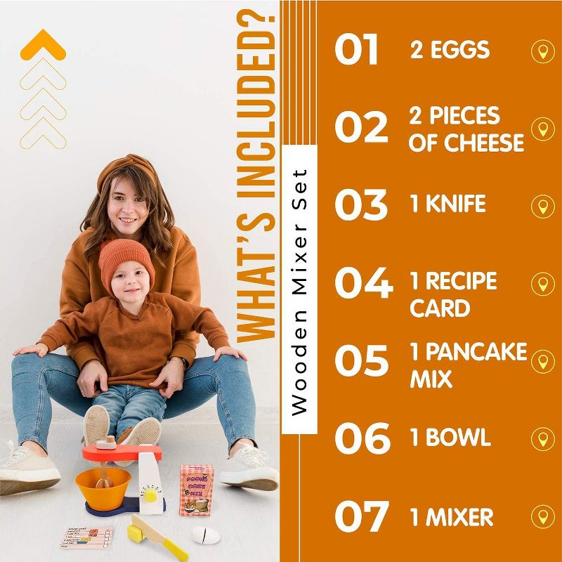 Melissa & Doug Stir and Serve Cooking Utensils (7pc) - Stainless Steel and Wood