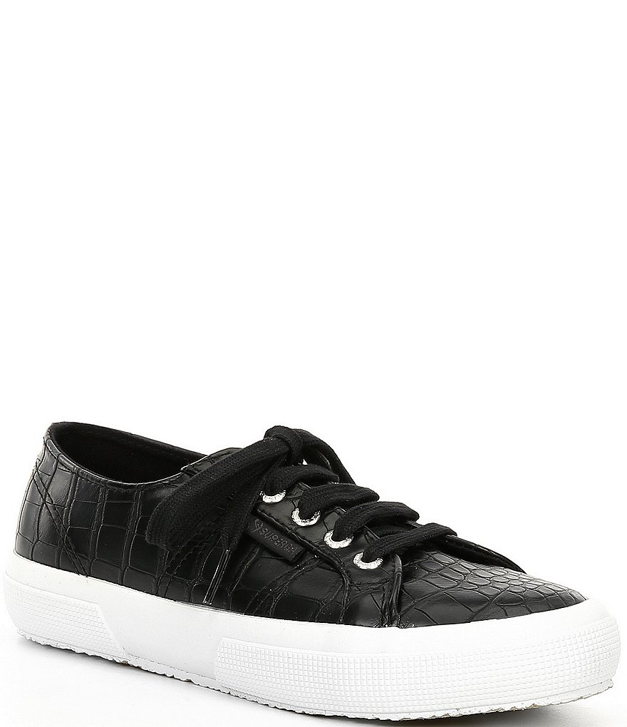 Superga 2750 Croc Embossed Lace-Up Sneakers
