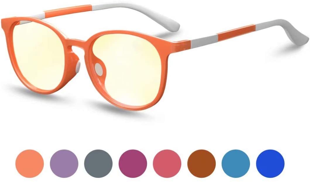 Blue Light Blocking Glasses for Kids: Girls Boys Eye Protection Anti Glare Filter UV Lenses Gaming Computer Screen Blocker Eyeglasses for Children | Teens | Age 5-16