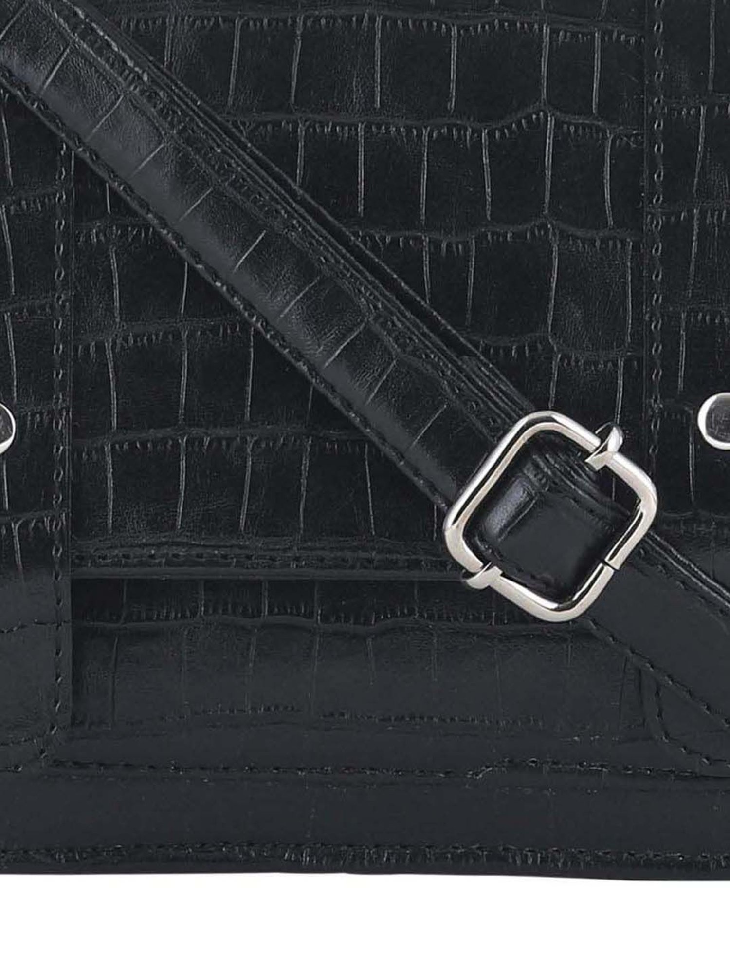 Toteteca Black Textured Medium Satchel Handbag