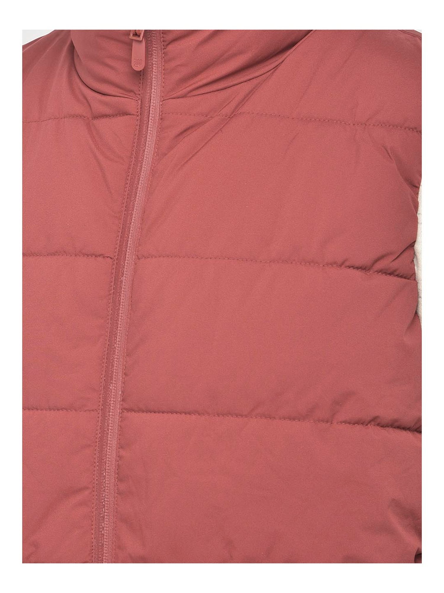 Woods Maroon High Neck Polyester Jacket